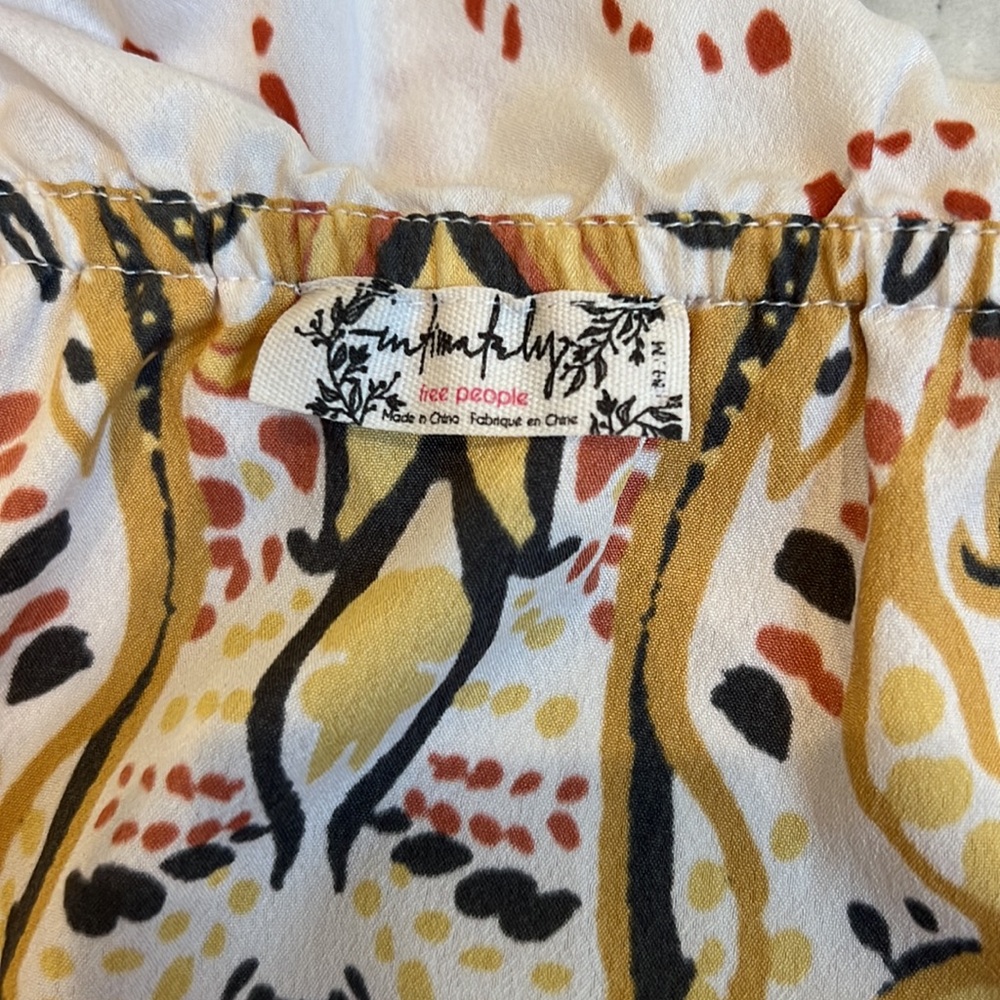 Free People Strapless Patterned Ruffle Neckline T… - image 2